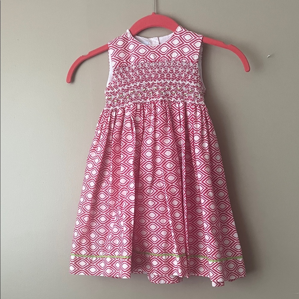 Charming Pink Patterned Kids Dress
